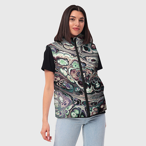 Женский жилет Абстрактный разноцветный узор / 3D-Черный – фото 3