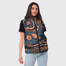 Женский жилет Абстрактный разноцветный узор, цвет: 3D-черный — фото 2
