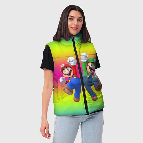 Женский жилет Братья Марио / 3D-Светло-серый – фото 3