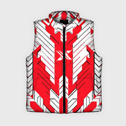 Женский жилет Красно-белая броня, цвет: 3D-светло-серый