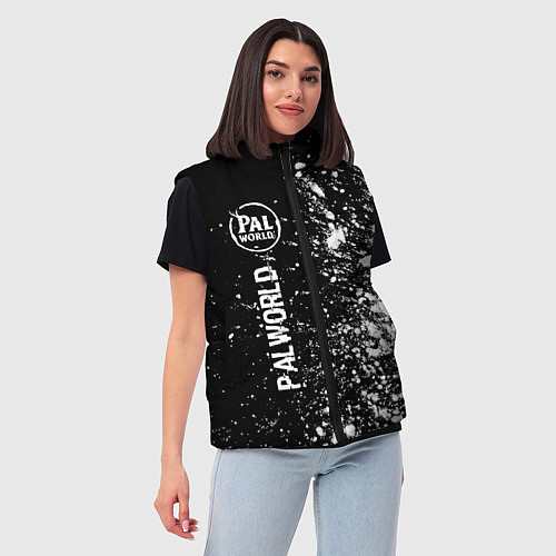 Женский жилет Palworld glitch на темном фоне по-вертикали / 3D-Черный – фото 3