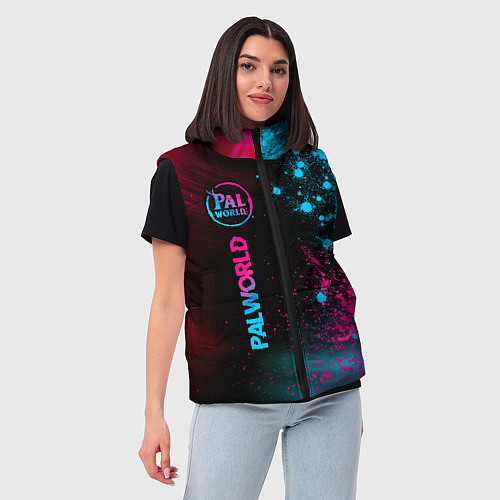 Женский жилет Palworld - neon gradient по-вертикали / 3D-Черный – фото 3
