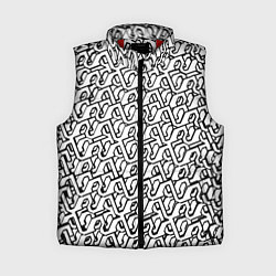 Женский жилет Чёрный узор на белом фоне, цвет: 3D-красный
