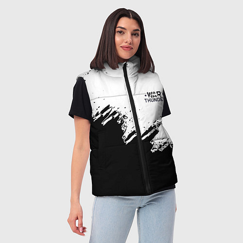 Женский жилет Warthunder чёрно белые краски гейм / 3D-Черный – фото 3