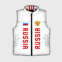 Женский жилет Россия три полоски на белом фоне