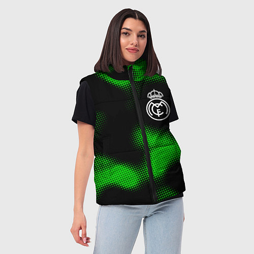 Женский жилет Real Madrid sport halftone / 3D-Черный – фото 3