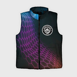 Женский жилет Manchester City футбольная сетка, цвет: 3D-черный
