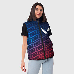 Женский жилет Valorant неоновые соты, цвет: 3D-черный — фото 2
