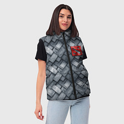 Женский жилет Dota - metal texture logo, цвет: 3D-черный — фото 2