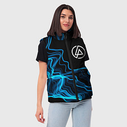 Женский жилет Linkin Park sound wave, цвет: 3D-черный — фото 2