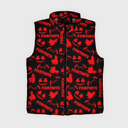 Женский жилет Fortnite pattern logo marshmello, цвет: 3D-светло-серый