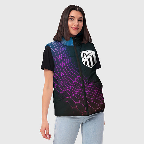 Женский жилет Atletico Madrid футбольная сетка / 3D-Черный – фото 3