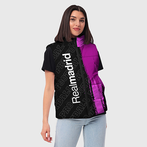 Женский жилет Real Madrid pro football по-вертикали / 3D-Черный – фото 3