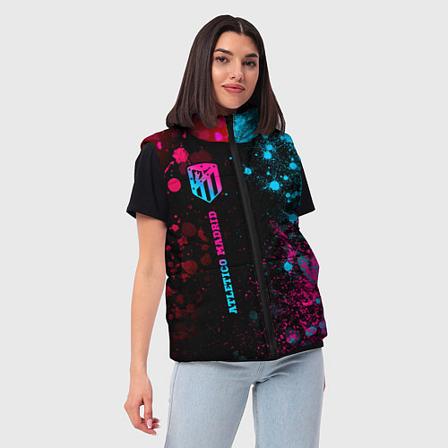 Женский жилет Atletico Madrid - neon gradient по-вертикали / 3D-Черный – фото 3
