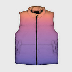 Женский жилет Градиент закатное небо желтый фиолетовый, цвет: 3D-черный