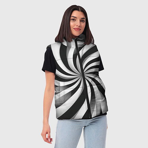 Женский жилет Оптическое путешествие / 3D-Светло-серый – фото 3