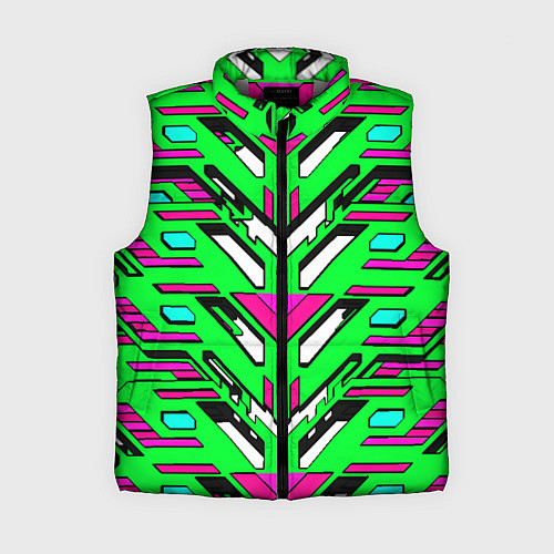 Женский жилет Техно броня розово-зелёная / 3D-Светло-серый – фото 1
