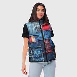 Женский жилет Джинсовая форма электрика, цвет: 3D-черный — фото 2