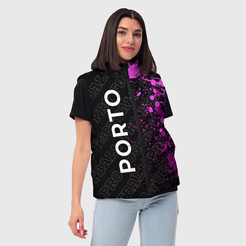 Женский жилет Porto pro football по-вертикали / 3D-Черный – фото 3