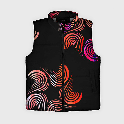 Женский жилет Чёрные звёзды и завихрения / 3D-Светло-серый – фото 1