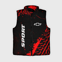 Женский жилет Chevrolet red sport tires, цвет: 3D-черный