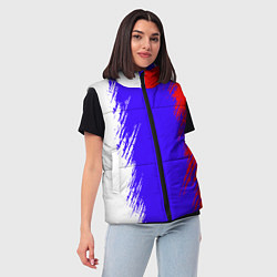 Женский жилет Штрихи триколор, цвет: 3D-черный — фото 2