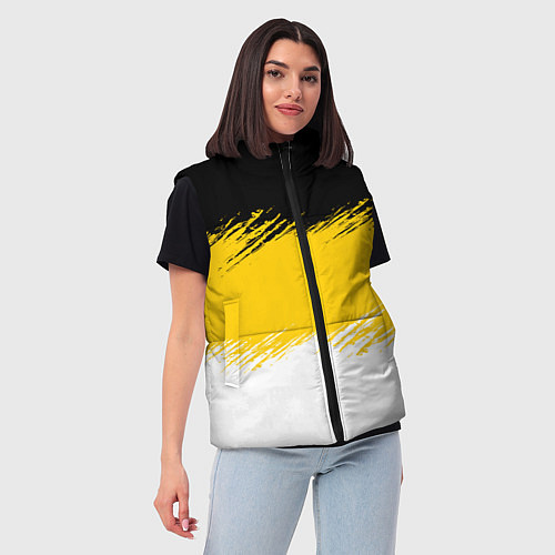 Женский жилет Имперский флаг России штриховка / 3D-Черный – фото 3