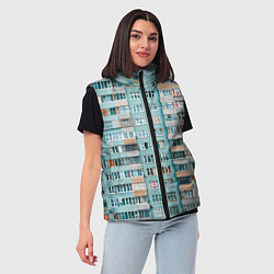 Женский жилет Хрущёвка в голубых тонах, цвет: 3D-черный — фото 2