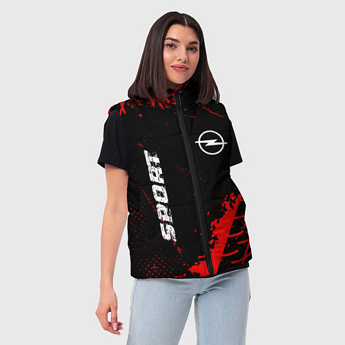 Женский жилет Opel red sport tires / 3D-Черный – фото 3