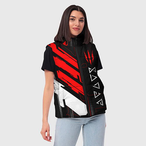 Женский жилет The Witcher - Кибер / 3D-Красный – фото 3