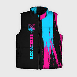 Женский жилет AEK Athens - neon gradient по-вертикали, цвет: 3D-черный