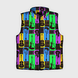 Женский жилет Красочные гитары