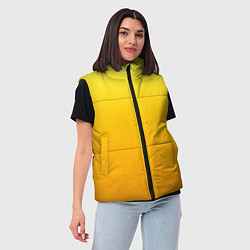 Женский жилет Градиент насыщенный жёлтый, цвет: 3D-черный — фото 2