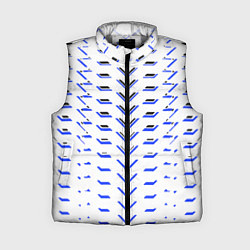 Женский жилет Чёрные и синие полосы на белом фоне