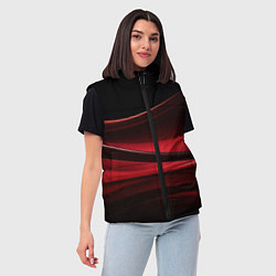 Женский жилет Темная красная абстракция на черном фоне, цвет: 3D-черный — фото 2