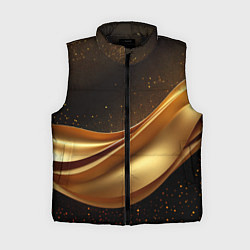 Женский жилет Золотая стильная абстракция на черном фоне, цвет: 3D-черный
