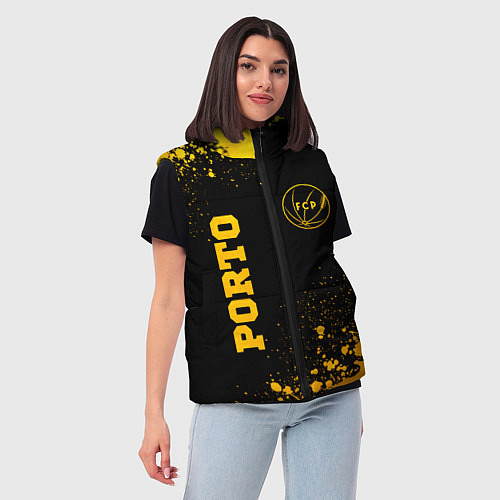 Женский жилет Porto - gold gradient вертикально / 3D-Черный – фото 3