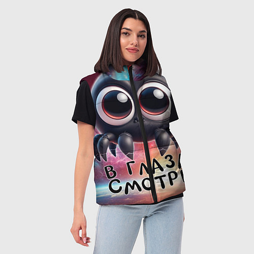 Женский жилет В глаза смотри / 3D-Черный – фото 3