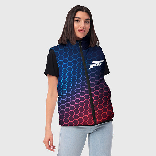 Женский жилет Forza Horizon неоновые соты / 3D-Черный – фото 3