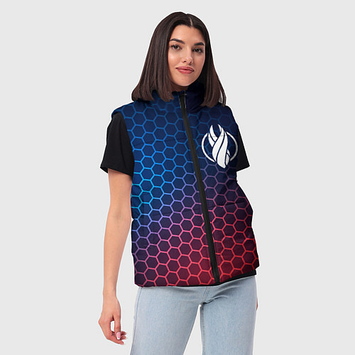 Женский жилет Dead Space неоновые соты / 3D-Черный – фото 3
