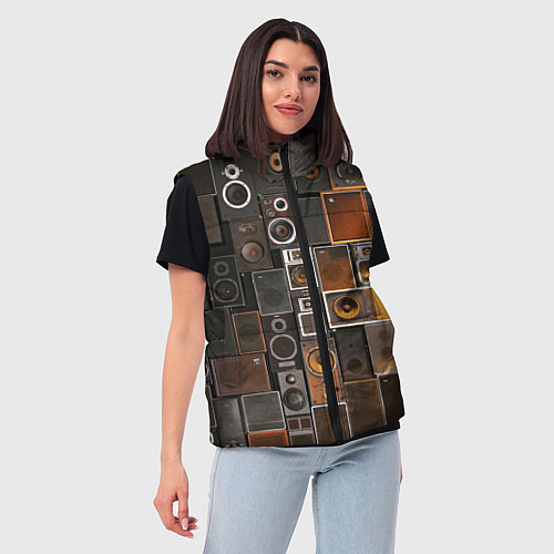 Женский жилет Винтажные колонки / 3D-Светло-серый – фото 3