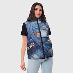 Женский жилет Vanguard jeans patchwork - ai art, цвет: 3D-черный — фото 2
