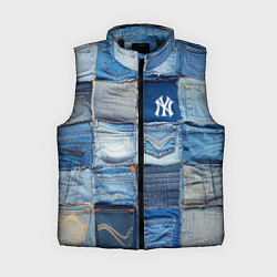 Женский жилет Patchwork - New York yankees baseball team, цвет: 3D-черный