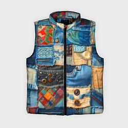 Женский жилет Vanguard denim patchwork - ai art