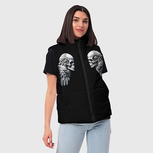 Женский жилет Skulls and Wings Mechanic / 3D-Черный – фото 3