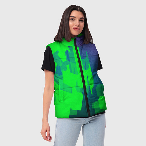 Женский жилет Зеленый фиолет / 3D-Черный – фото 3