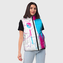 Женский жилет Atletico Madrid neon gradient style по-вертикали, цвет: 3D-черный — фото 2