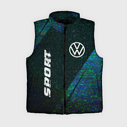Женский жилет Volkswagen sport glitch blue, цвет: 3D-черный