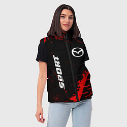 Женский жилет Mazda red sport tires, цвет: 3D-черный — фото 2