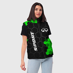 Женский жилет Infiniti green sport hexagon, цвет: 3D-черный — фото 2